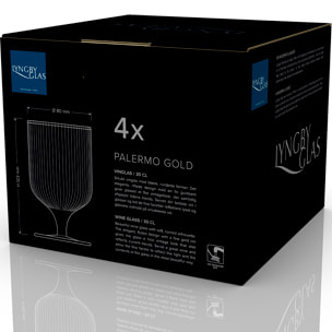 Set de 4 verres Palermo Gold 30 cl