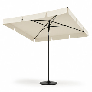 Ombrellone Rettangolare Da Giardino Parasole Balcone Inclinazione Regolabile Anti UV Impermeabile Per Mare Spiaggia Piscina Terrazzo 198x125 Cm Bianco