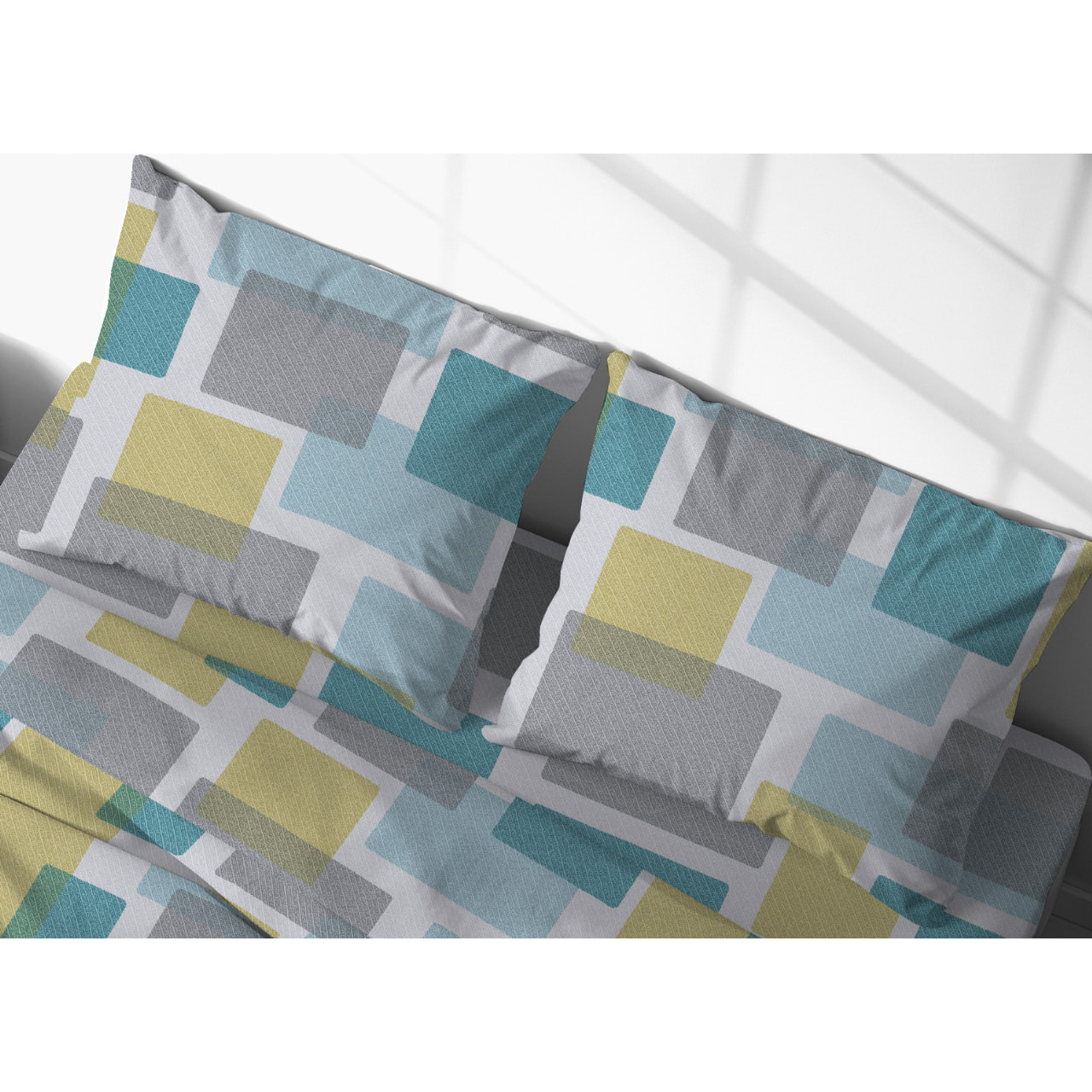 Copripiumino In 100% Cotone Disegno Square