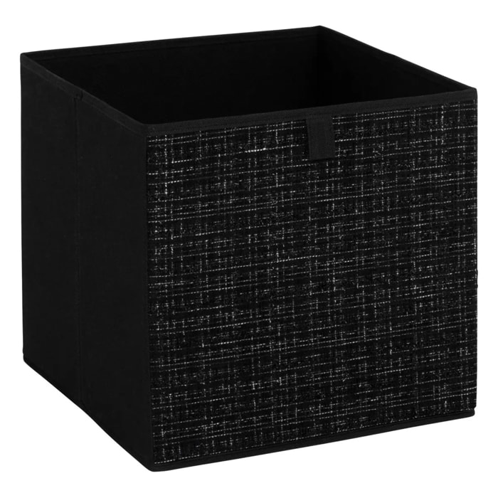 Boîte de rangement "Mix 'n' Modul" tweed noir 31x31cm