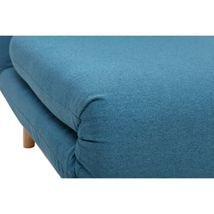 Fauteuil scandinave convertible en tissu bleu canard AMIKO