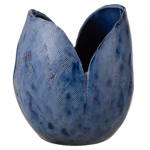 J-Line Vase Thibault - céramique - bleu - large