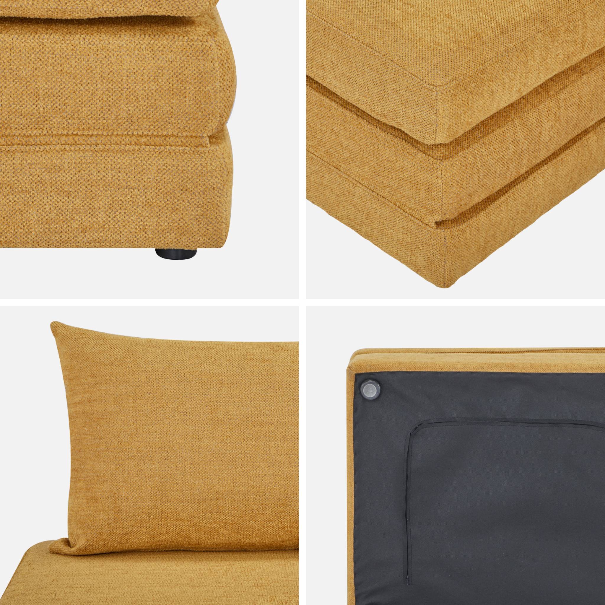Chauffeuse matelas convertible moutarde tissu chenille 1 place Fold