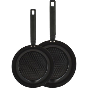 Batterie de cuisine MENASTYL 2 poeles 24/28cm noir