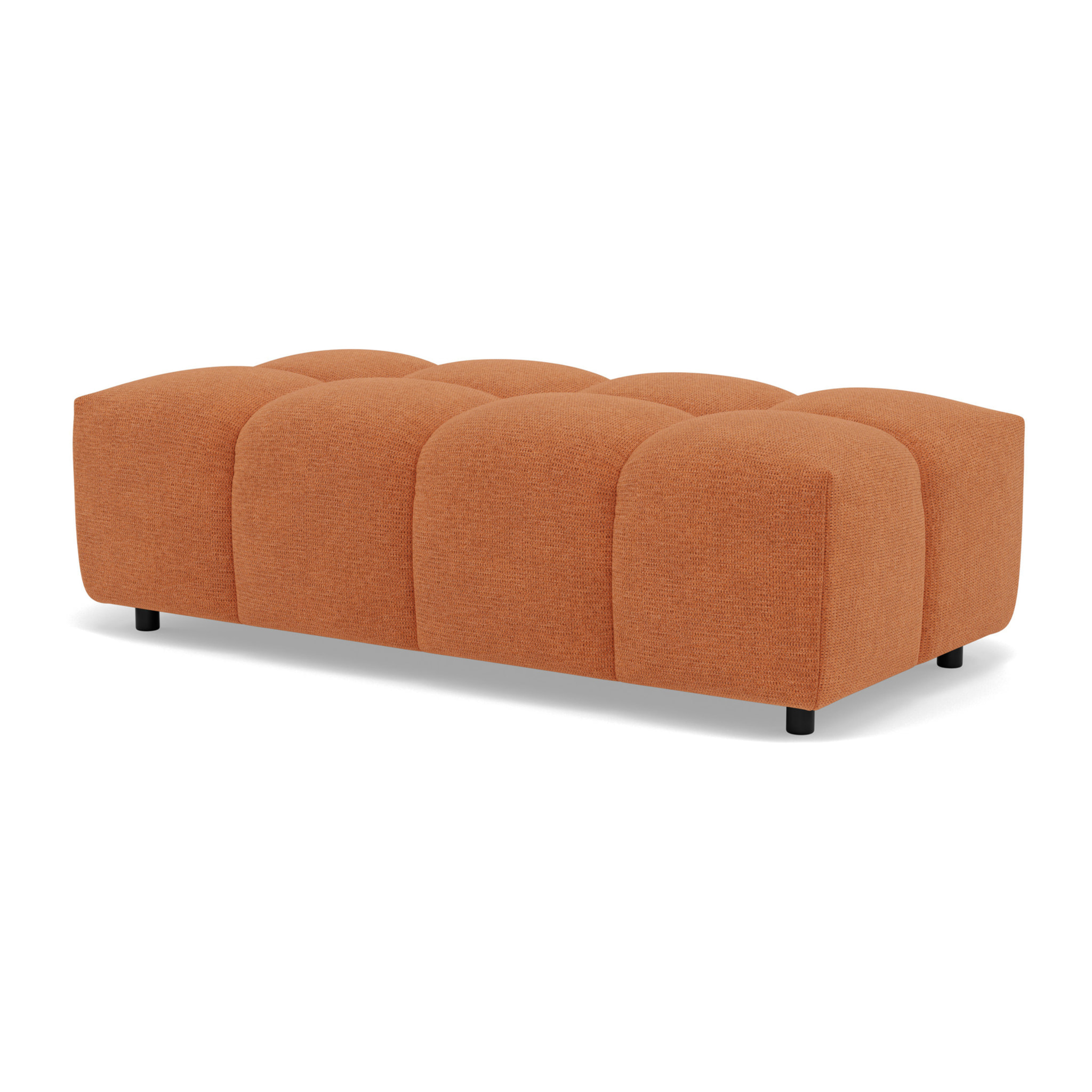 Adelaide - canapé d'angle réversible 4 places avec pouf d'appoint en tissu texturé - Terracotta