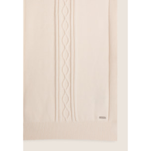 Sciarpa in maglia con treccia centrale decorativa