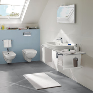 WC suspendu compact sans bride O.novo 36 x 56 avec abattant