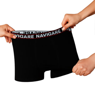 Boxer Uomo Navigare, Art.822 Assortito (2 Neri + 1 Blu + 1 Grigio) XL