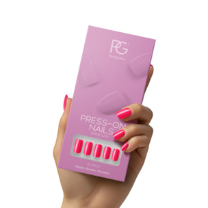 Pink Gellac - 161 Ibiza Pink - carré moyen - Faux ongles à presser - Faux-ongles réutilisables - Press-on nails
