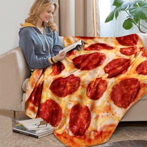 Coperta calda in flanella, 120 cm design Pizza Vegetariana