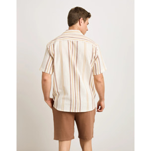 Camisa Manga Corta Marrón - Isao