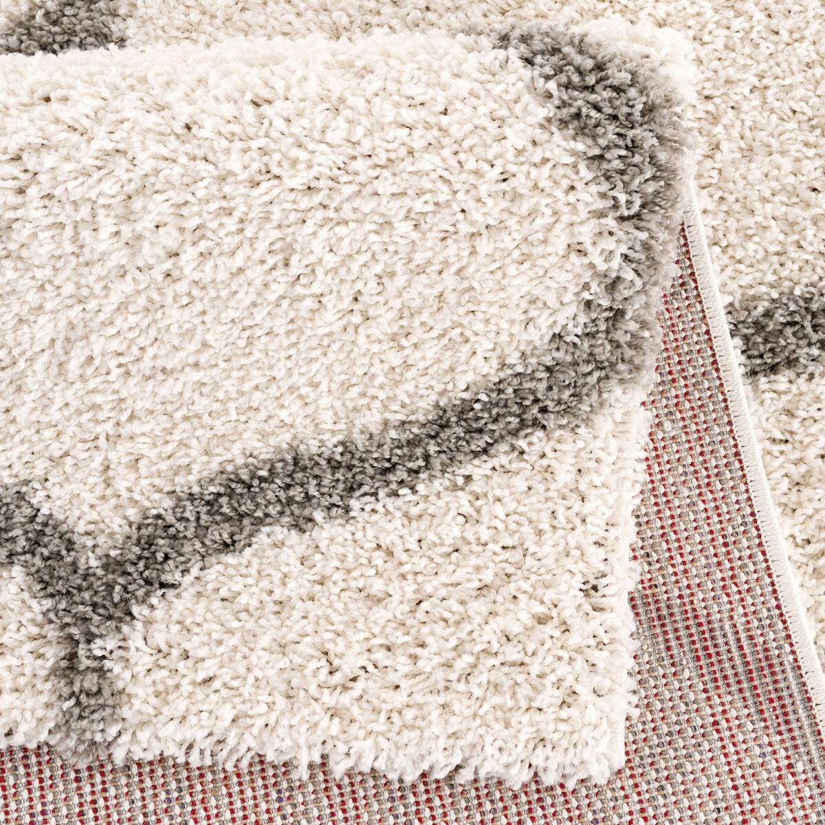 Tapis longs poils shaggy tissé motif scandinave HABO