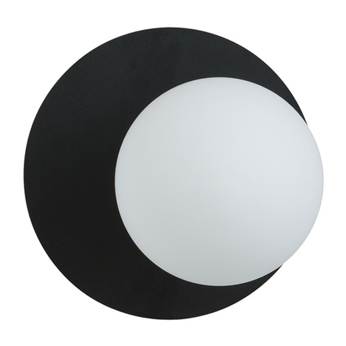 Lampada da parete Oslo in acciaio nero e vetro opalino