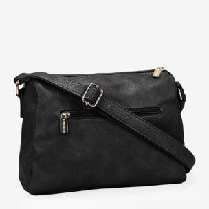 Bolso bandolera negro con cremallera