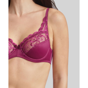 Sujetador con aros de microfibra y bordados