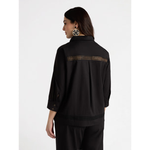 Fiorella Rubino - Camicia con bordi a-jour - Nero