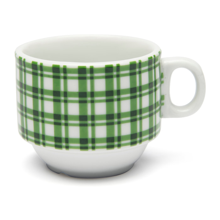 Coffret 4 tasses à café avec support Excelsa – Green Winter, Porcelaine Verte