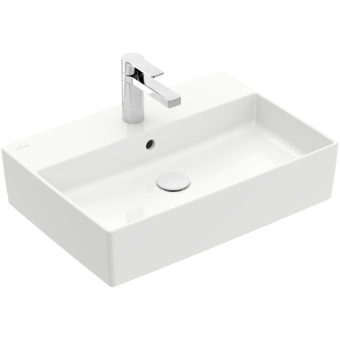 Vasque à poser Memento 2.0 stone white ceramicplus avec trop plein 60 x 42 cm