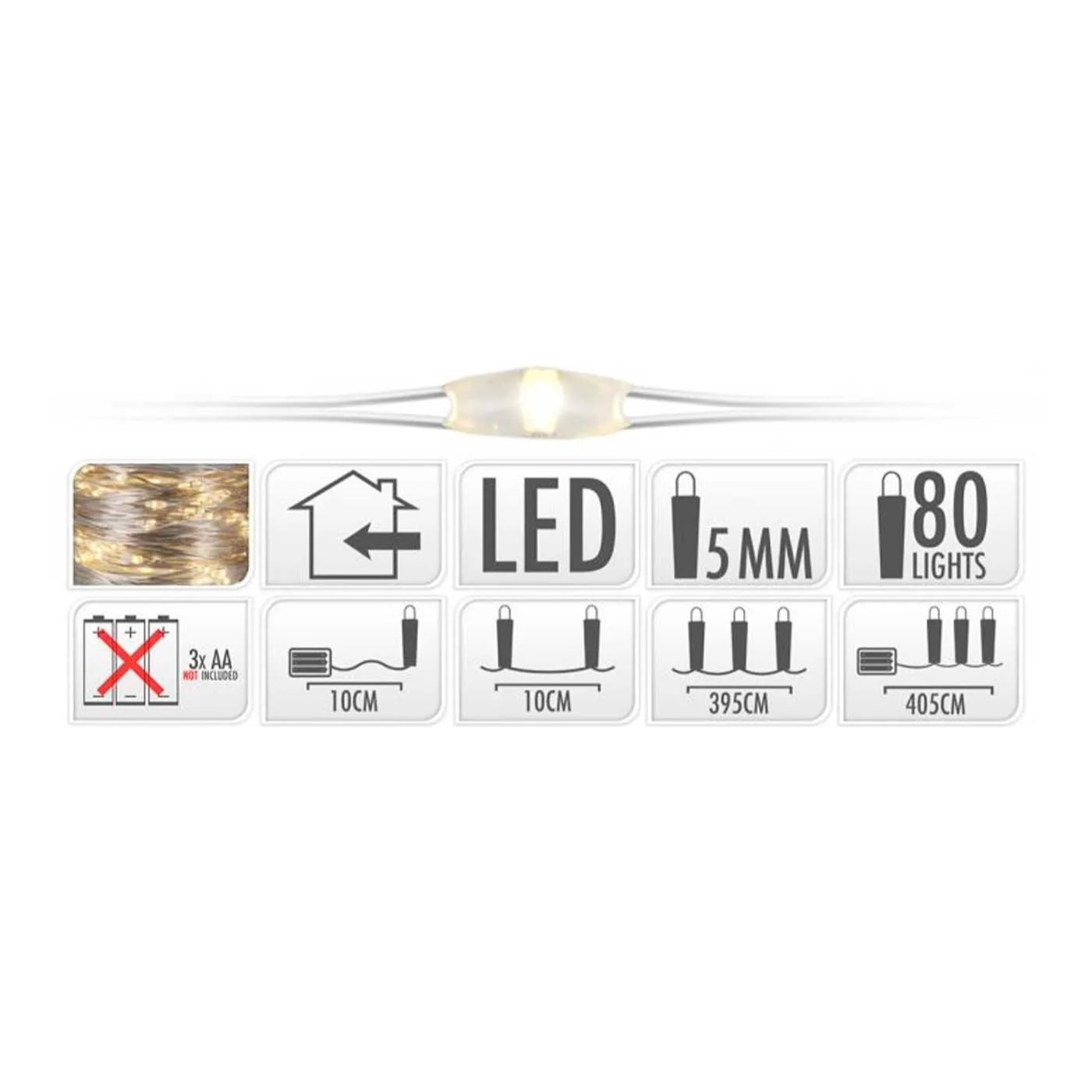 Guirlande led biloba 405cm