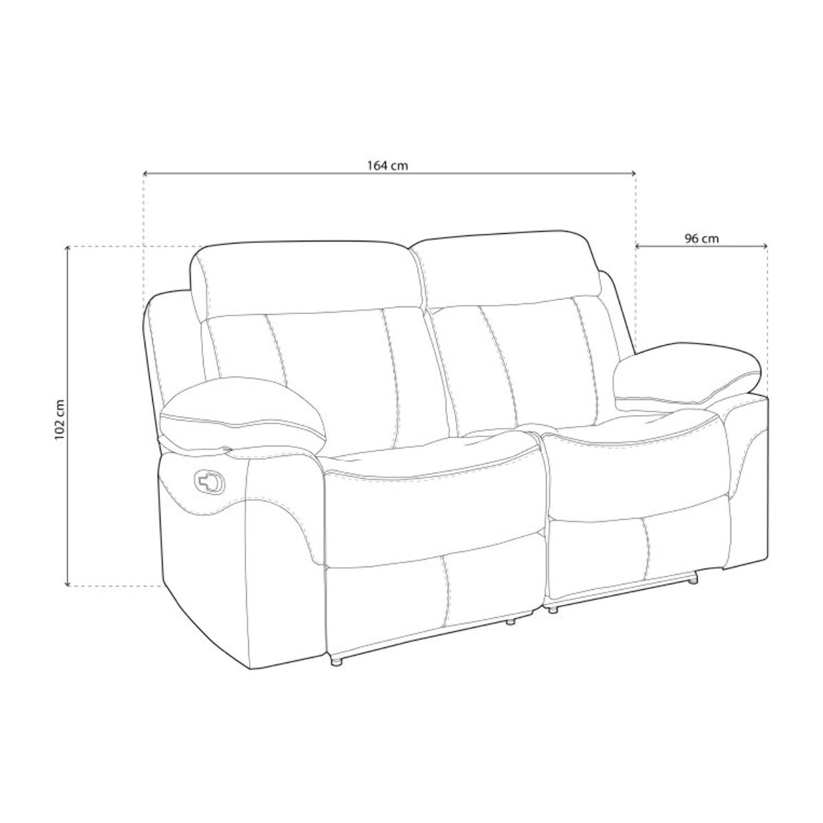 Sofá relax 2 plazas Nellie Cemento