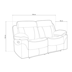 Sofá relax 2 plazas Nellie Cemento