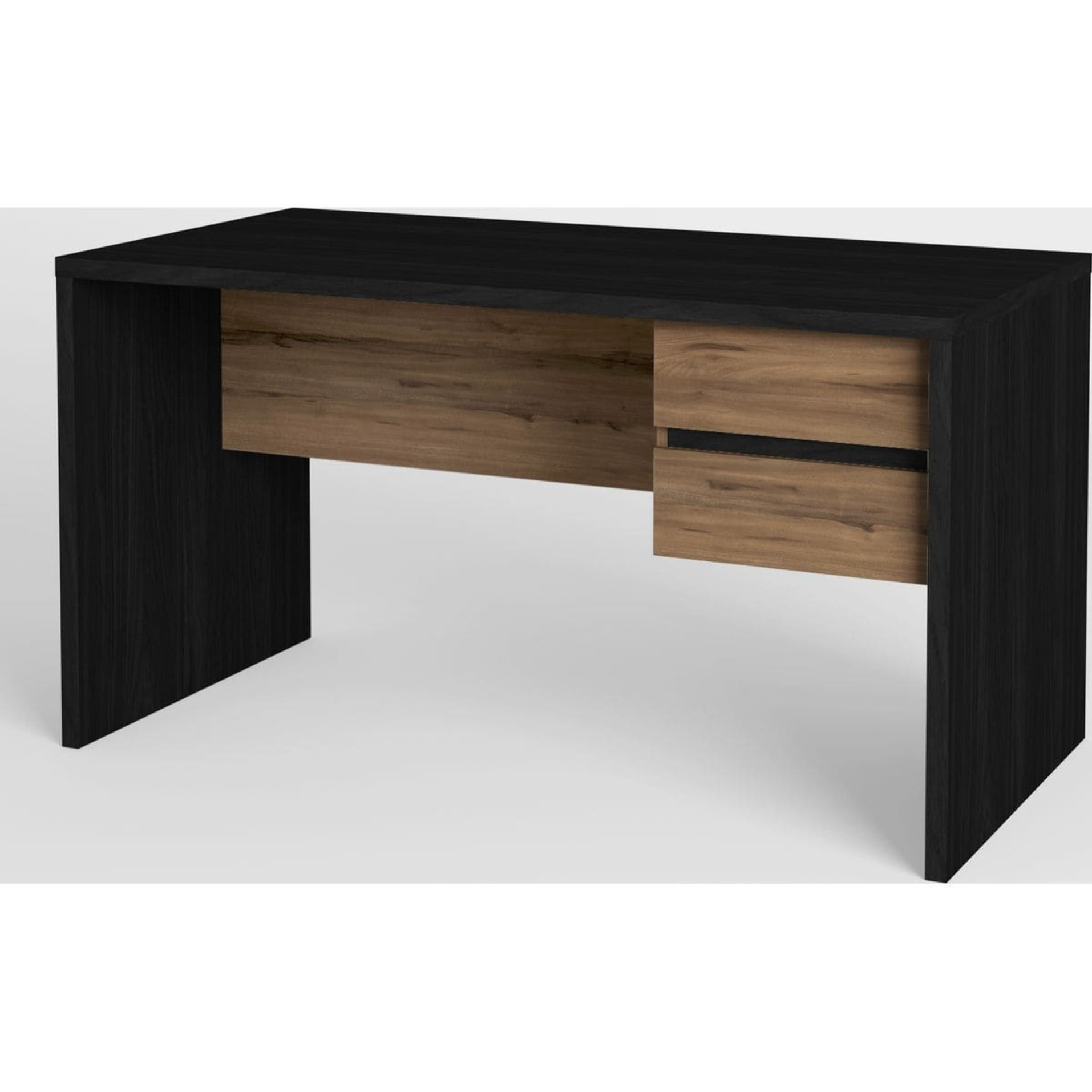 Bureau 2 tiroirs effet bois - JESS