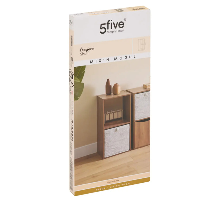 Étagère Mix'N Modul 2 cases rectangulaire marron