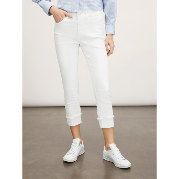 Motivi - Pantalones regular con doblez - Blanco