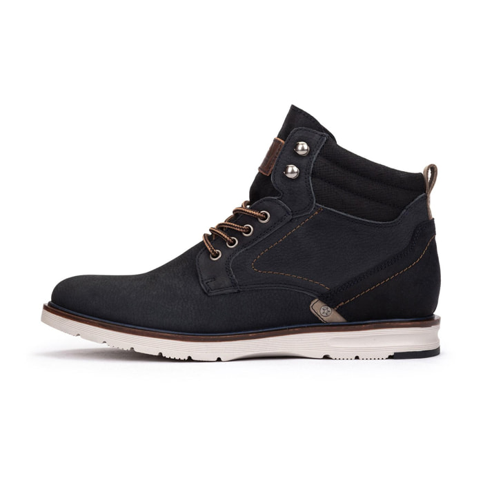 Botines Casual De Piel Marino Con Cordones para Hombre