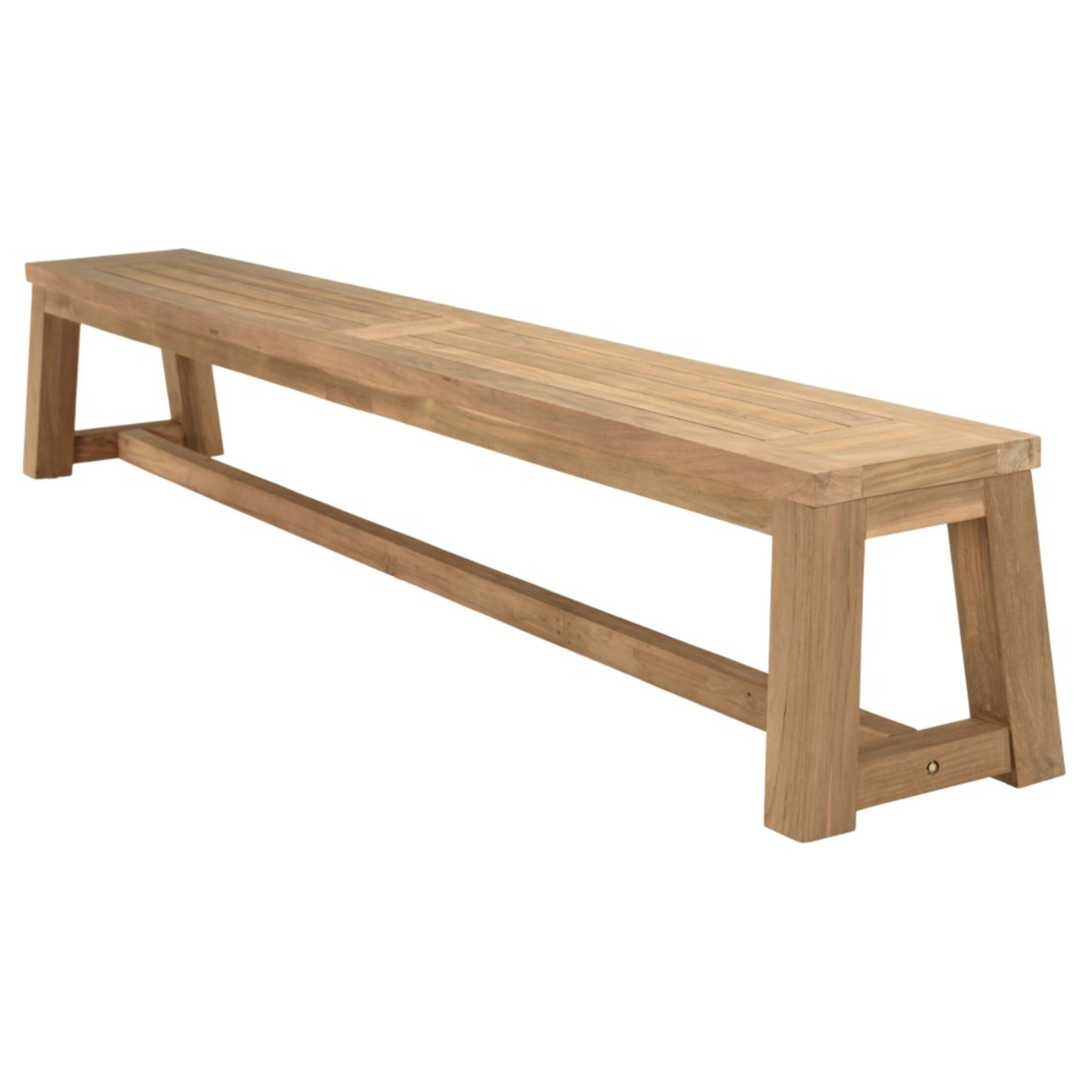 KALLY - Banc de jardin 270x35cm en bois teck recyclé couleur naturelle