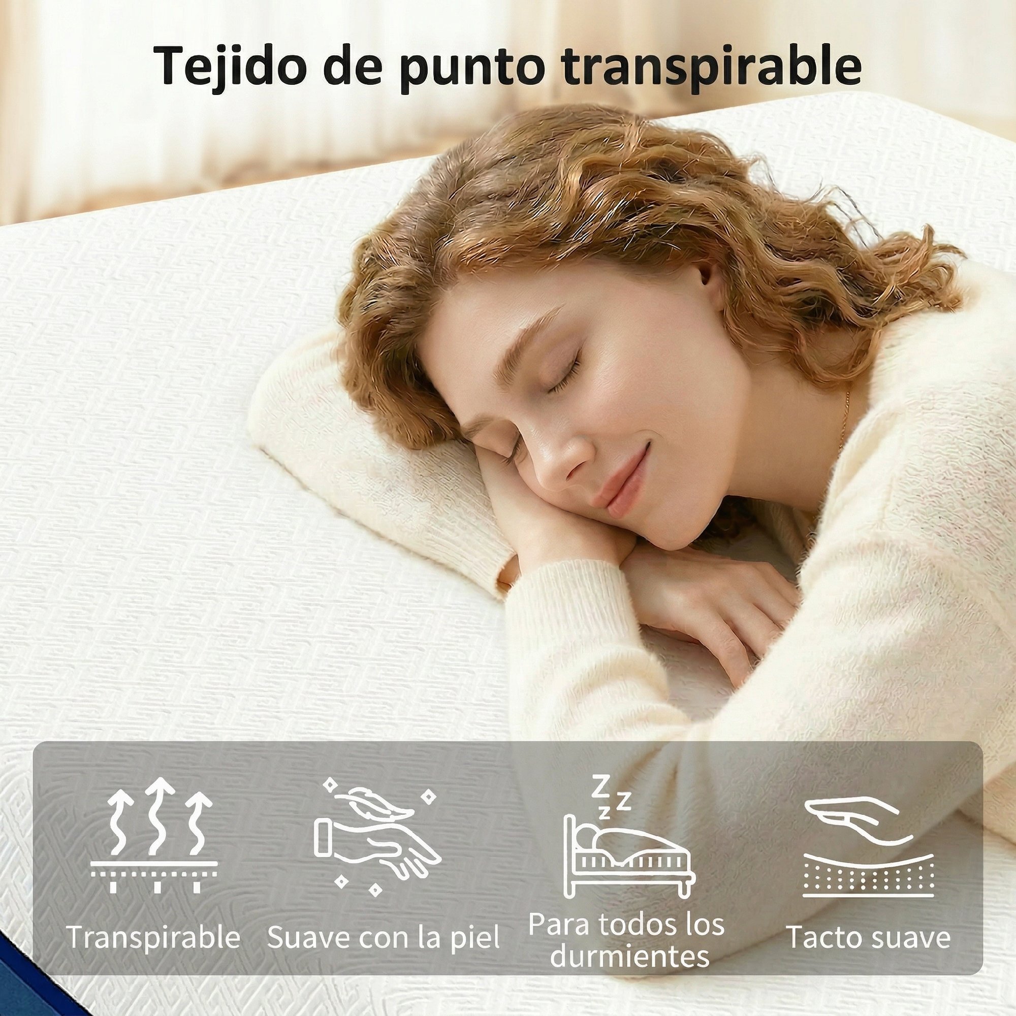 Colchón 190x135 cm, Grosor 20 cm, Colchón Viscoelástico con Té Verde, Firmeza Media, Cama Refrescante con Espuma de Gel y Funda Lavable, Certificado Oeko-Tex, Enrollable en Caja