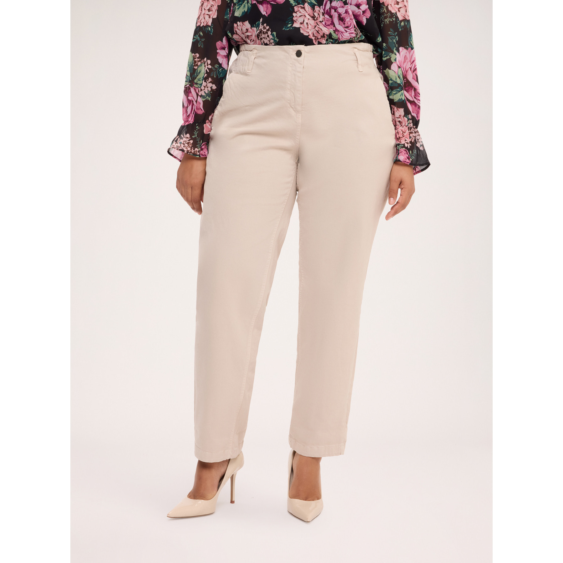 Fiorella Rubino - Pantaloni Balloon in misto cotone - Beige