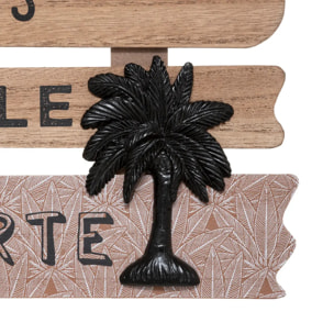 Déco murale "Cuba" bois 37x32cm