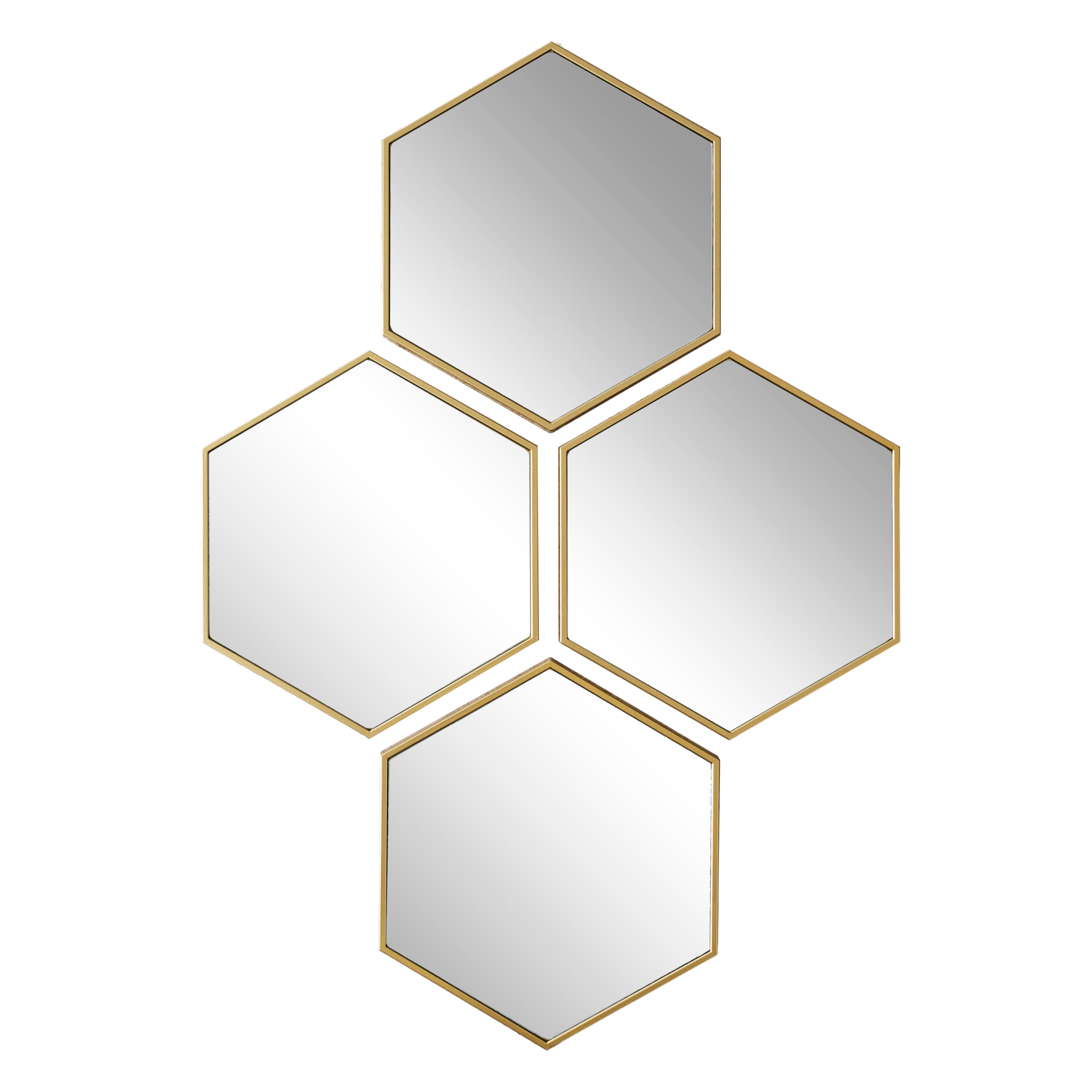 Miroir Deco Losange Dore X4