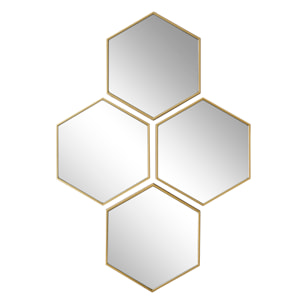 Miroir Deco Losange Dore X4