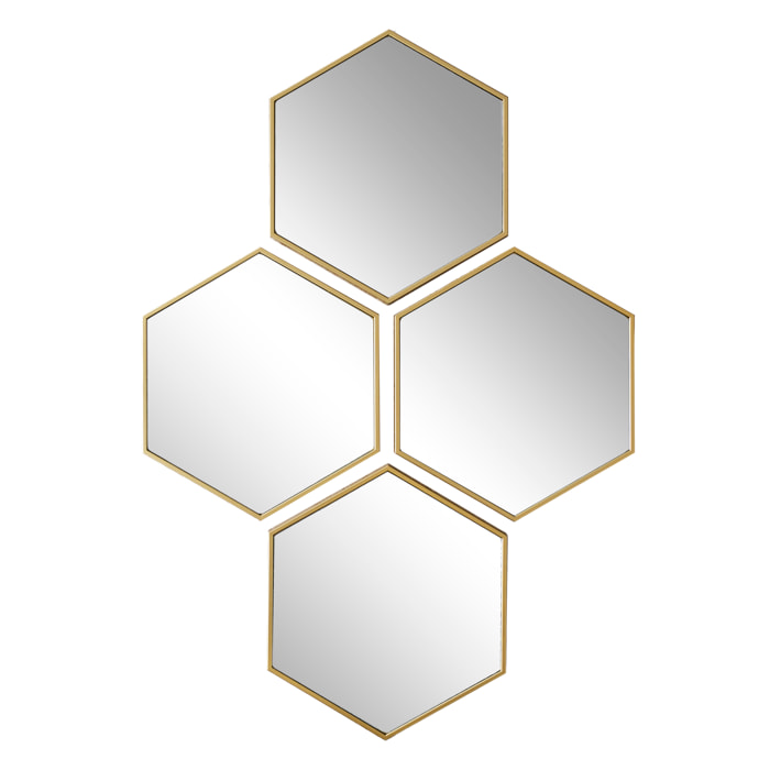 Miroir Deco Losange Dore X4