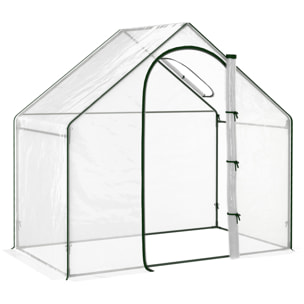 Serre de jardin balcon terrasse serre pour tomates 1,8L x 1l x 1,68H m acier PE imperméable transparent