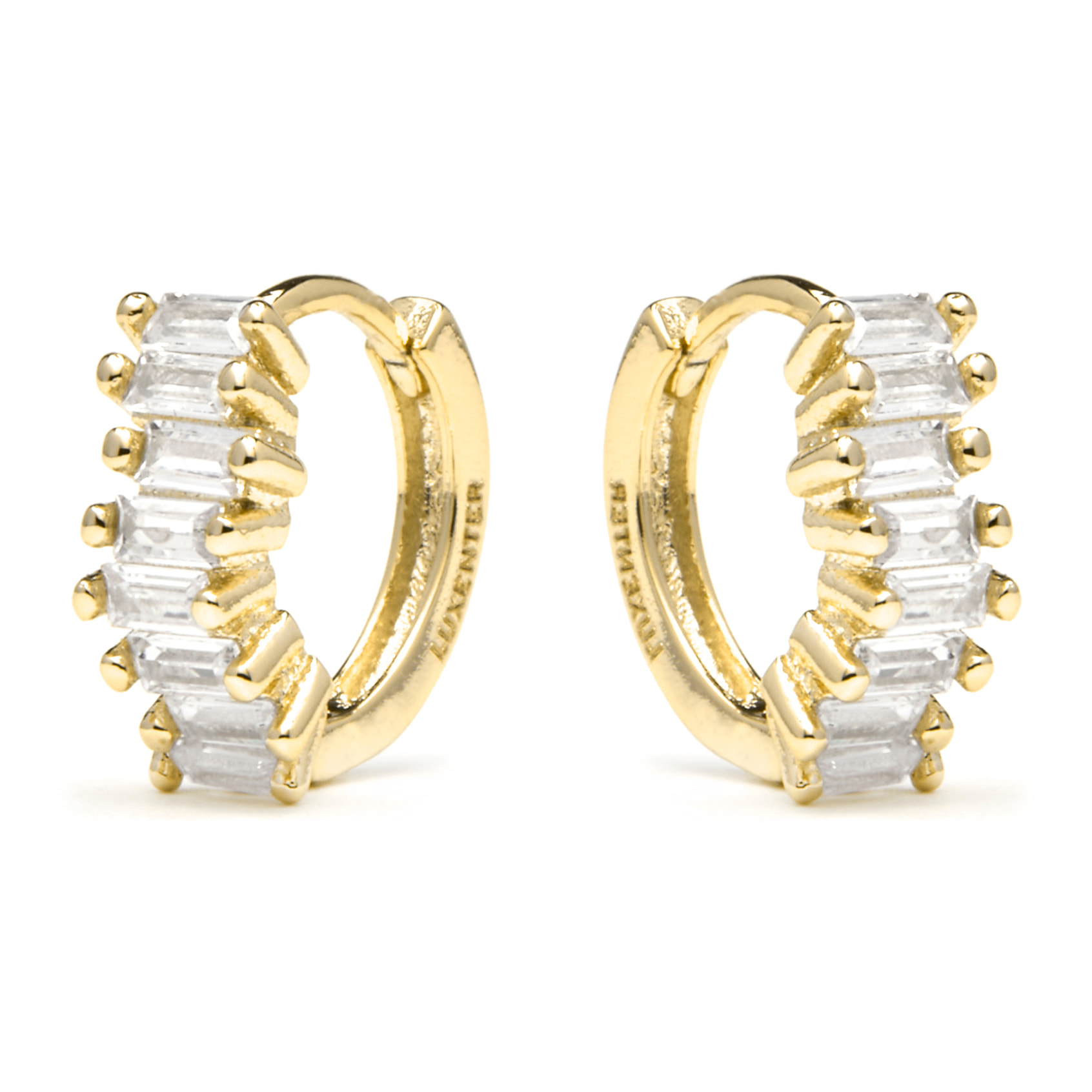 Pendientes acabado oro amarillo de 18k y Circonita Brillante