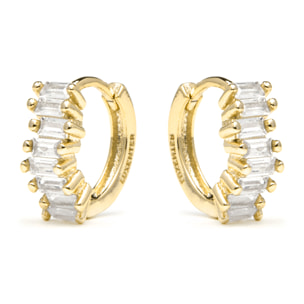 Pendientes acabado oro amarillo de 18k y Circonita Brillante