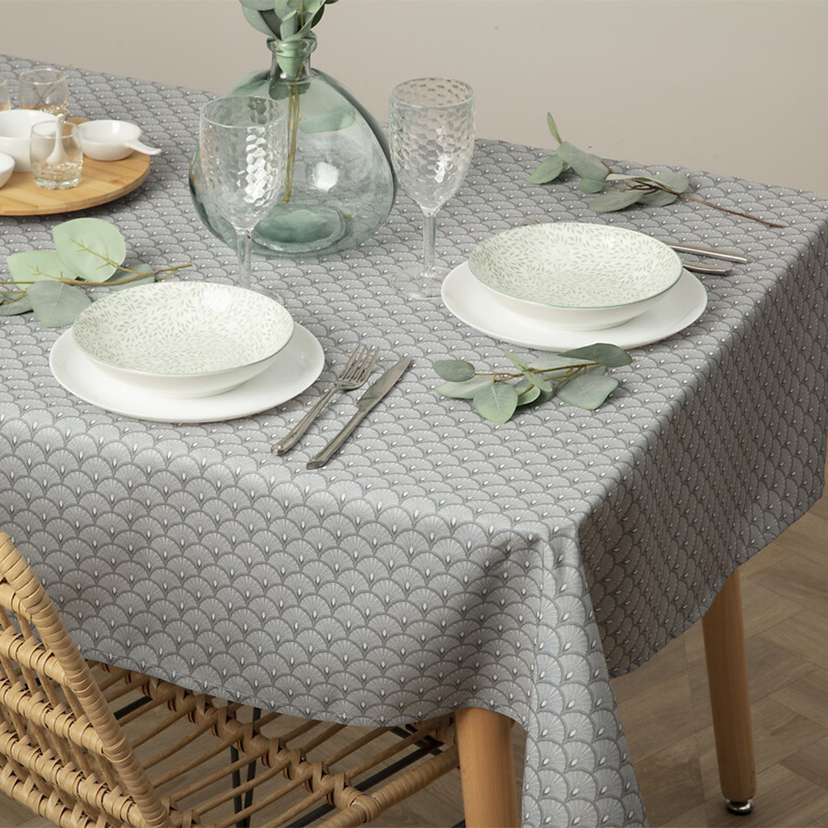 Nappe anti-tache "Livia" gris 150x300cm