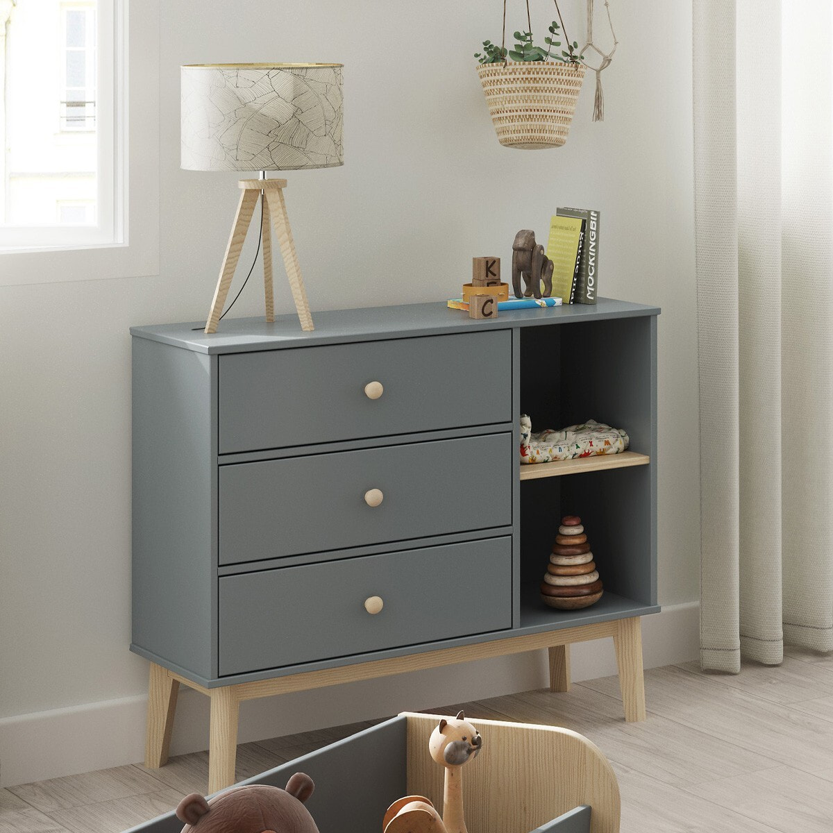 Commode enfant 3 tiroirs en bois - ELISE