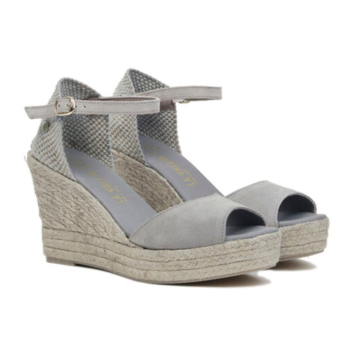 Sandalias de Cuña para Mujer - LA VALETA CHARLENE PEEP TOE Gris