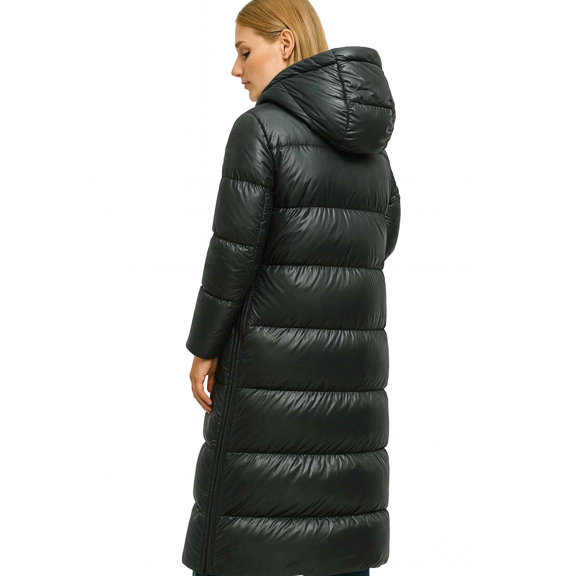 Abrigo para mujer ECOON Niza long jacket - Verde Oscuro
