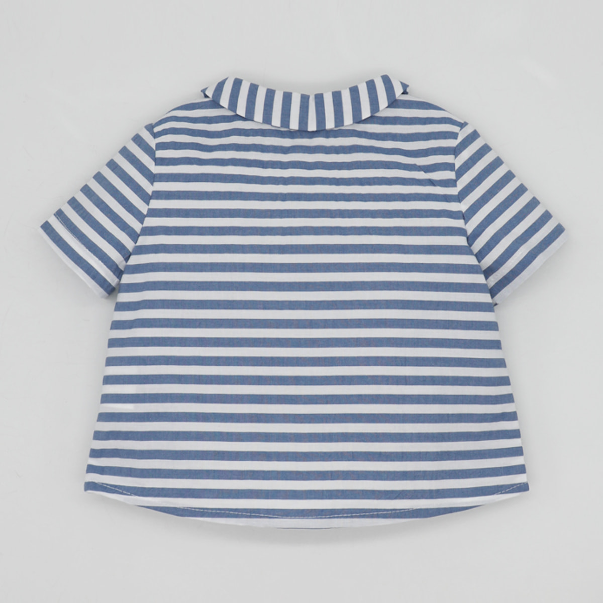 CAMISA MANGA CORTA RAYAS AZUL Y BLANCO