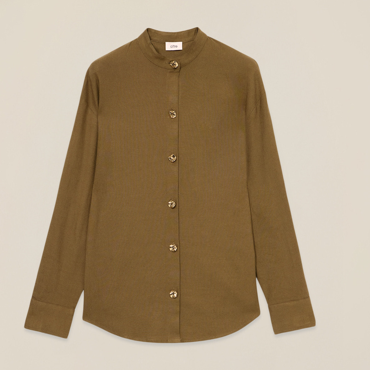 Oltre - Chaqueta camisa mezcla de lino - Verde militare