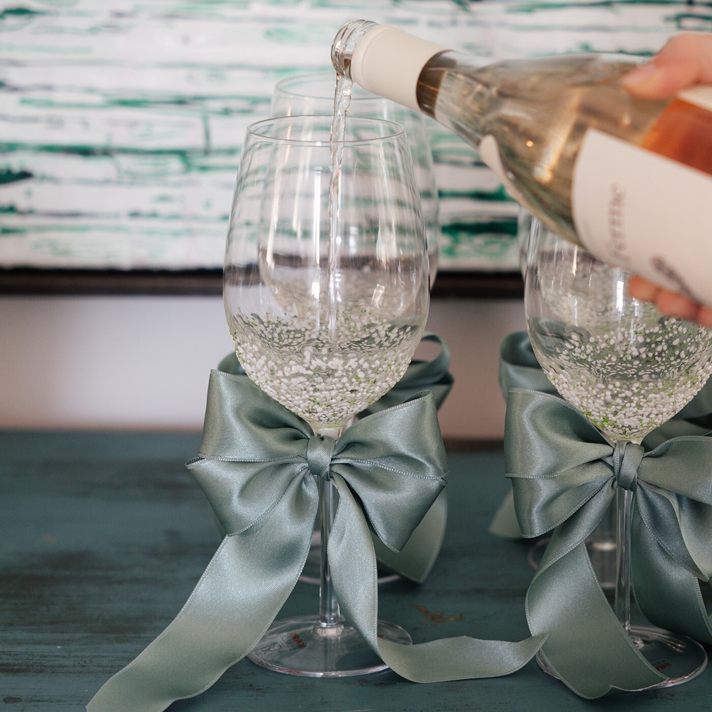 Verres à vin Confetti verts set de 6 Kare Design