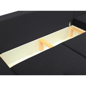 Karl - canapé d'angle réversible convertible - avec coffre - 5 places - style contemporain - Gris foncé