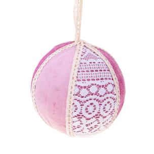 Sfera velluto/pizzo sc - Pezzi 6 - ROSA - Bianchi Dino SpA