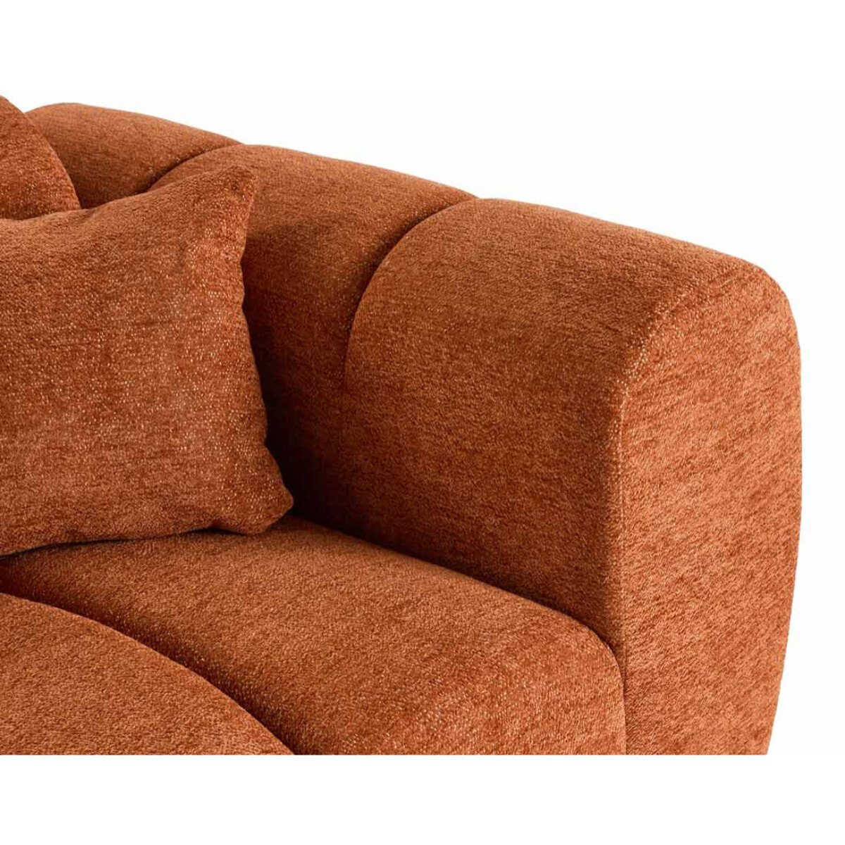 Curtis - canapé d'angle gauche 4 places en tissu texturé - Terracotta