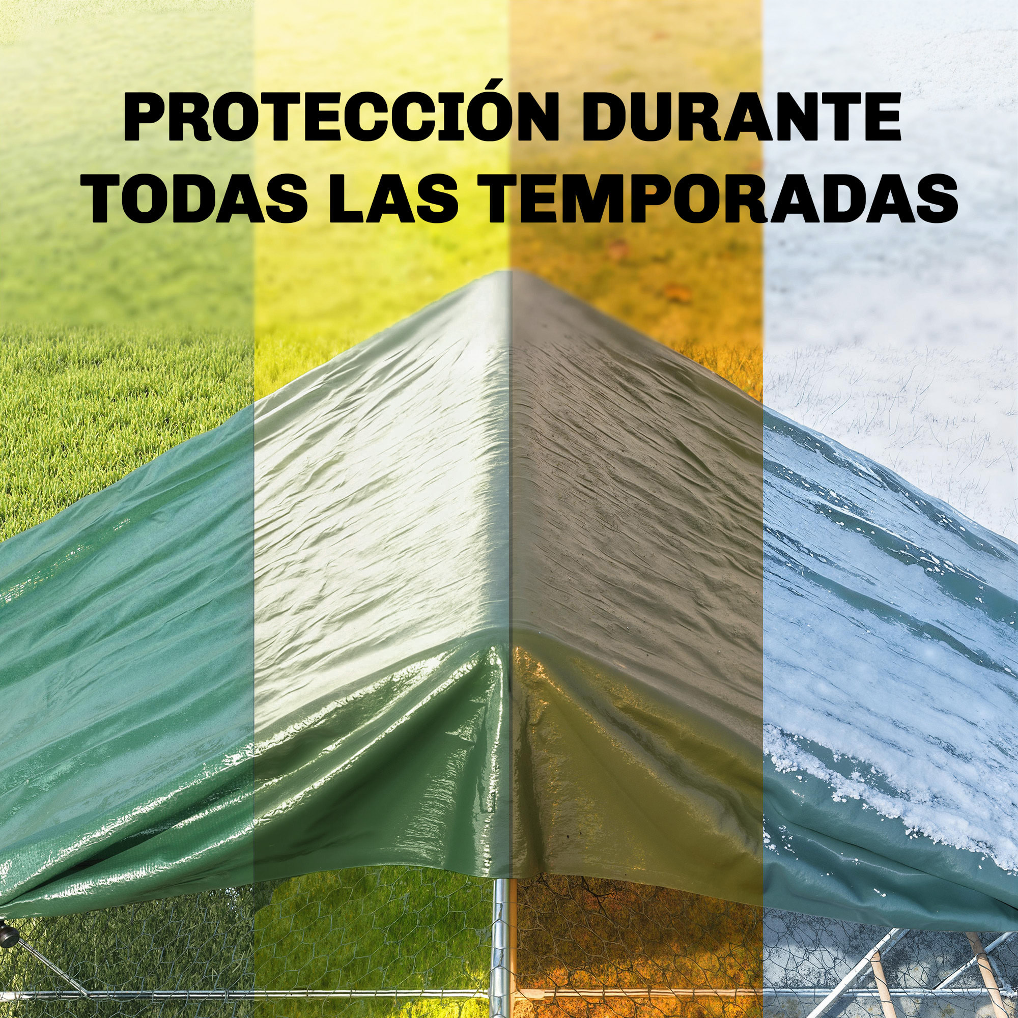 Lona Impermeable Exterior 6x8 m, Toldo PE Resistente a Rasgaduras 90 g/m², Protección UV, con Ojales Reforzados para Leña, Muebles de Jardín, Invernaderos, Vehículos, Verde